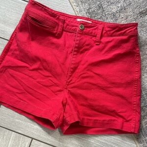 Madewell High Waist Red Shorts